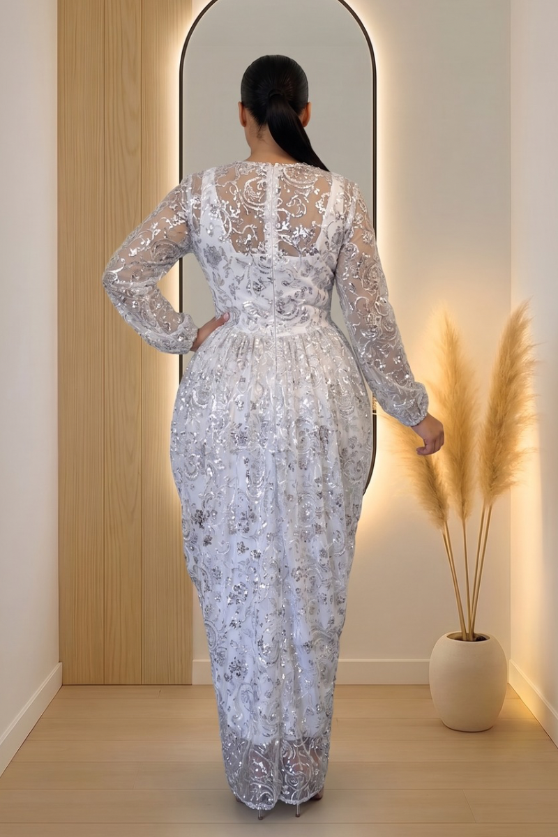 The Celeste Embellished Illusion dress