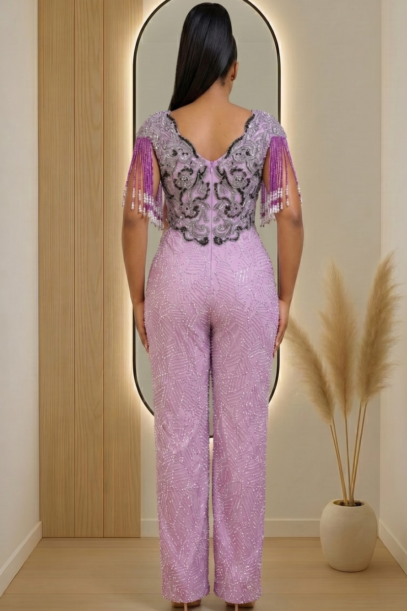 The Amethyst Royale Beaded Jumpsuit