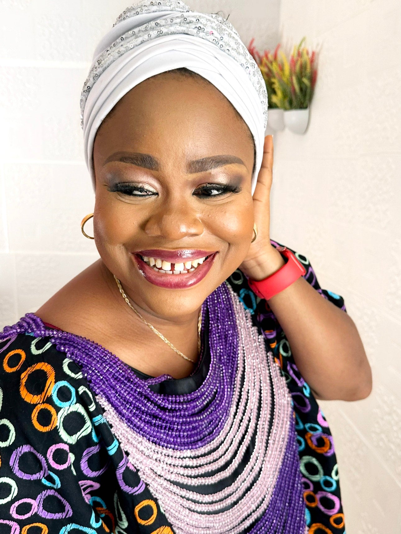 SELENE MULTI PLEATED TURBAN CAP