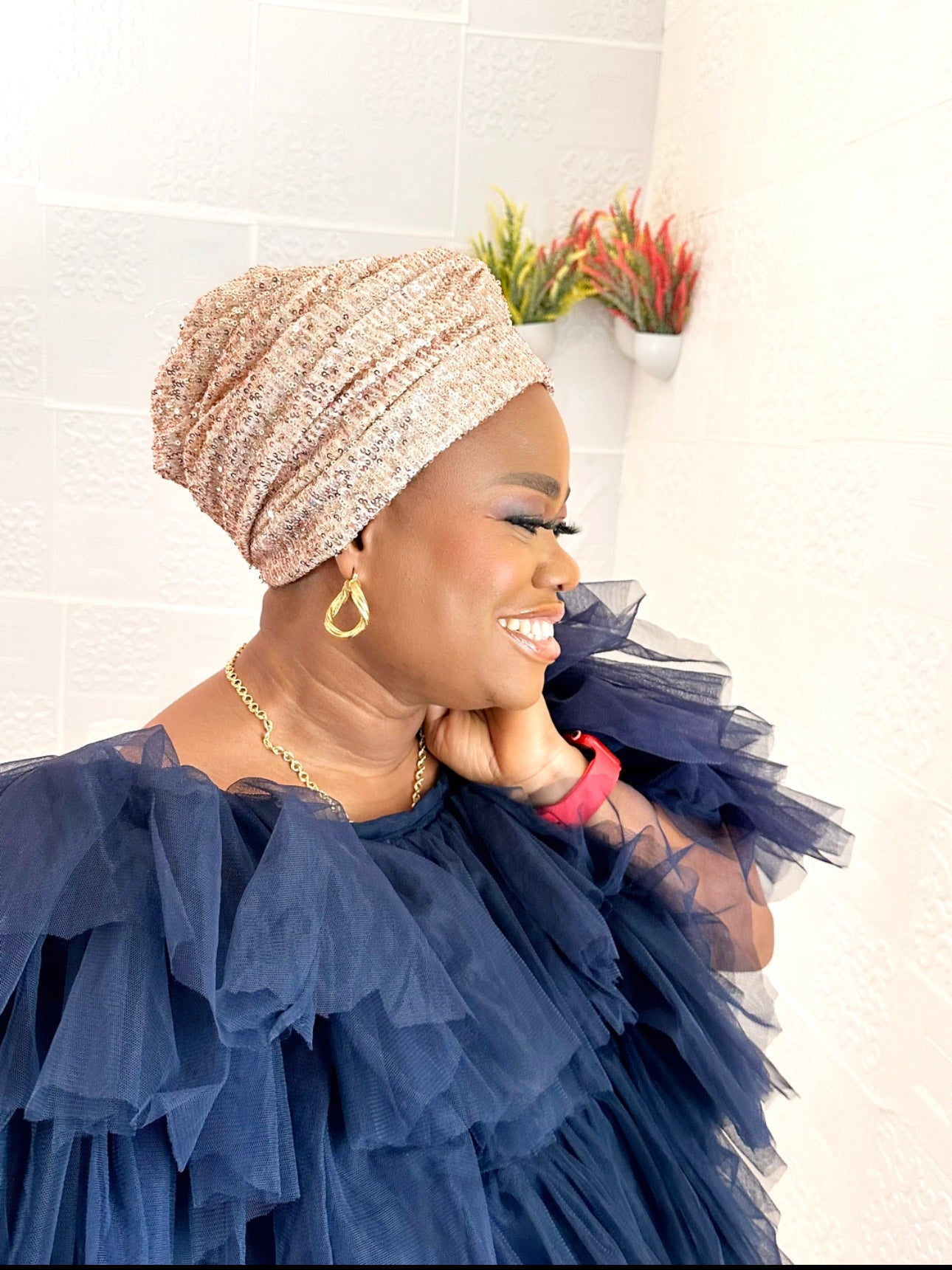 IVY TURBAN CAP - GOLD