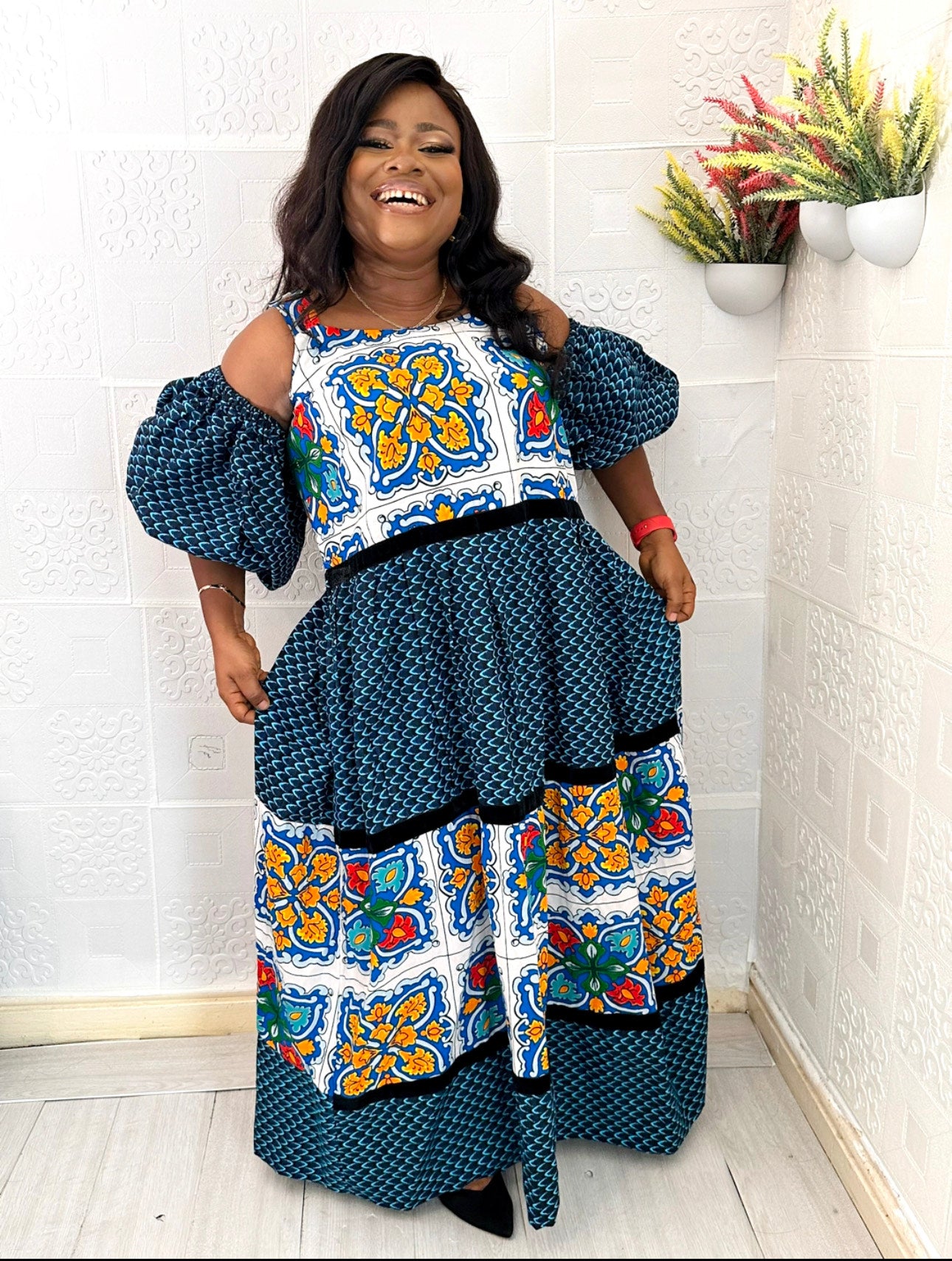 MARIA DETACHABLE SLEEVES ANKARA CARIBBEAN DRESS – Shop Beautifulstitches