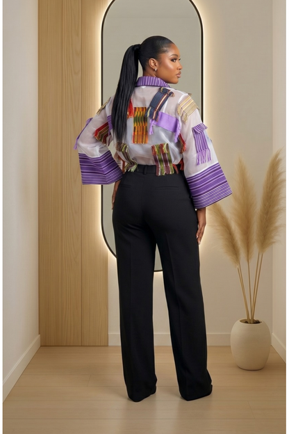 Aso Oke Patchwork Organdy Shirt