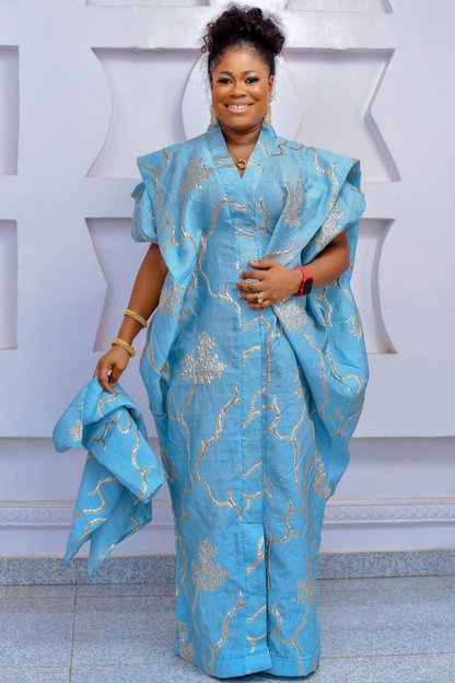 RICH AUNTY MEARA BOUBOU - BLUE & GOLD