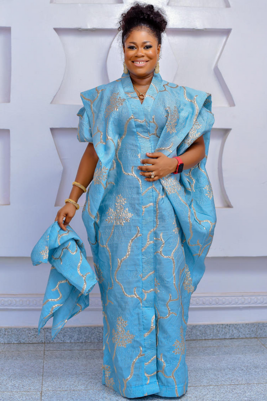 RICH AUNTY MEARA BOUBOU - BLUE & GOLD