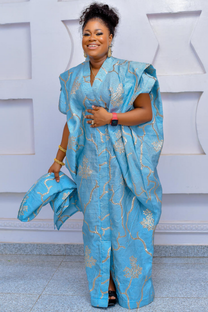 RICH AUNTY MEARA BOUBOU - BLUE & GOLD