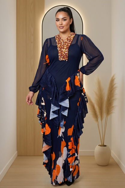 The Midnight Pearl Cascade Dress