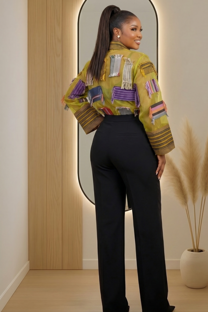 Aso Oke Patchwork Organdy Shirt