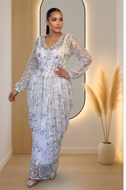 The Celeste Embellished Illusion dress