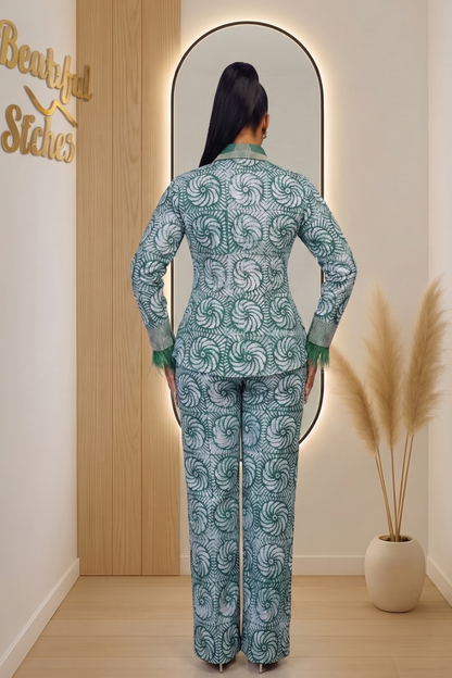 The Emerald Adire Luxe Two-Piece Set