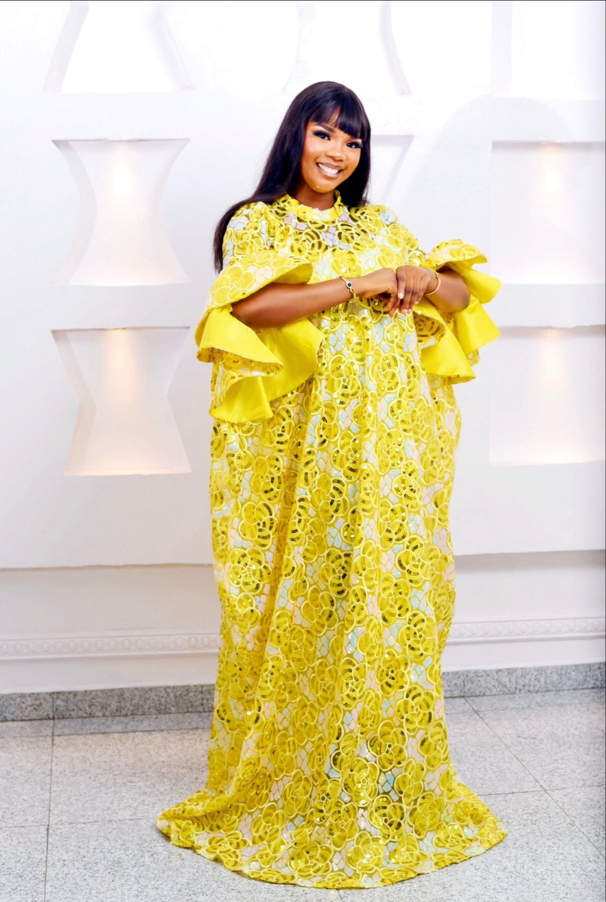 LUNA STYLISH KAFTAN - YELLOW