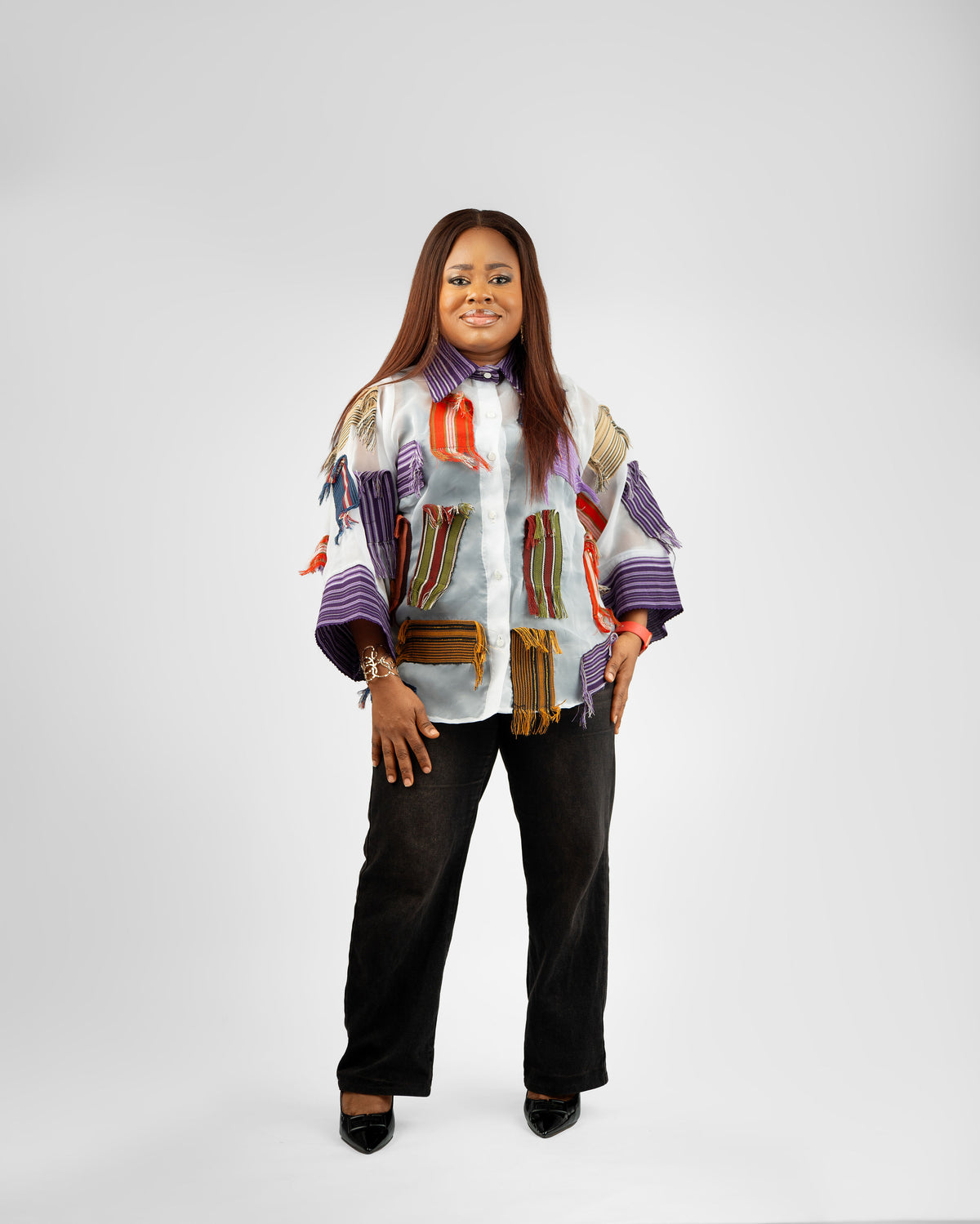 Gallery P5 — White fringe shirt (main image)
