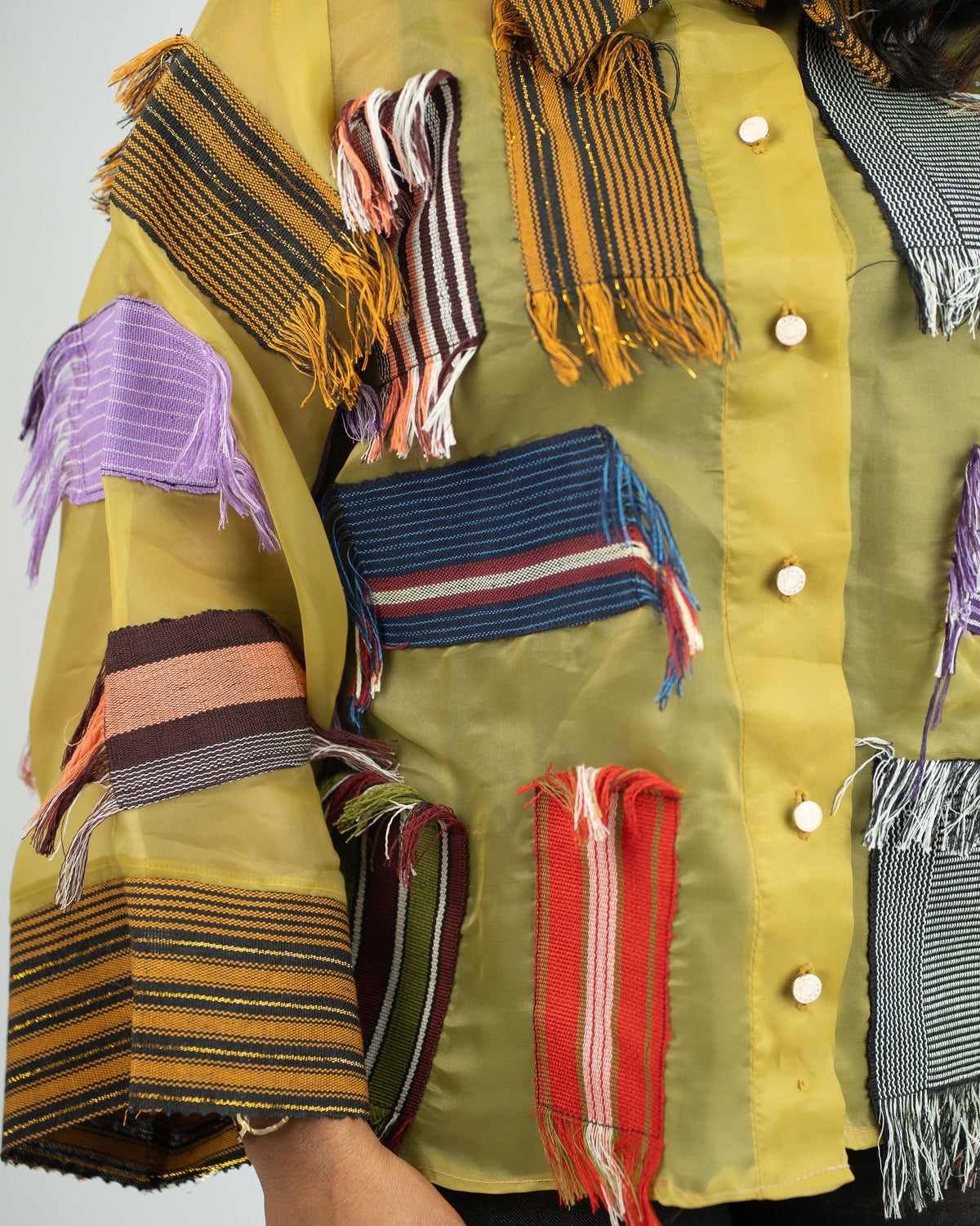 Gallery P7 — Olive fringe shirt (view 3)