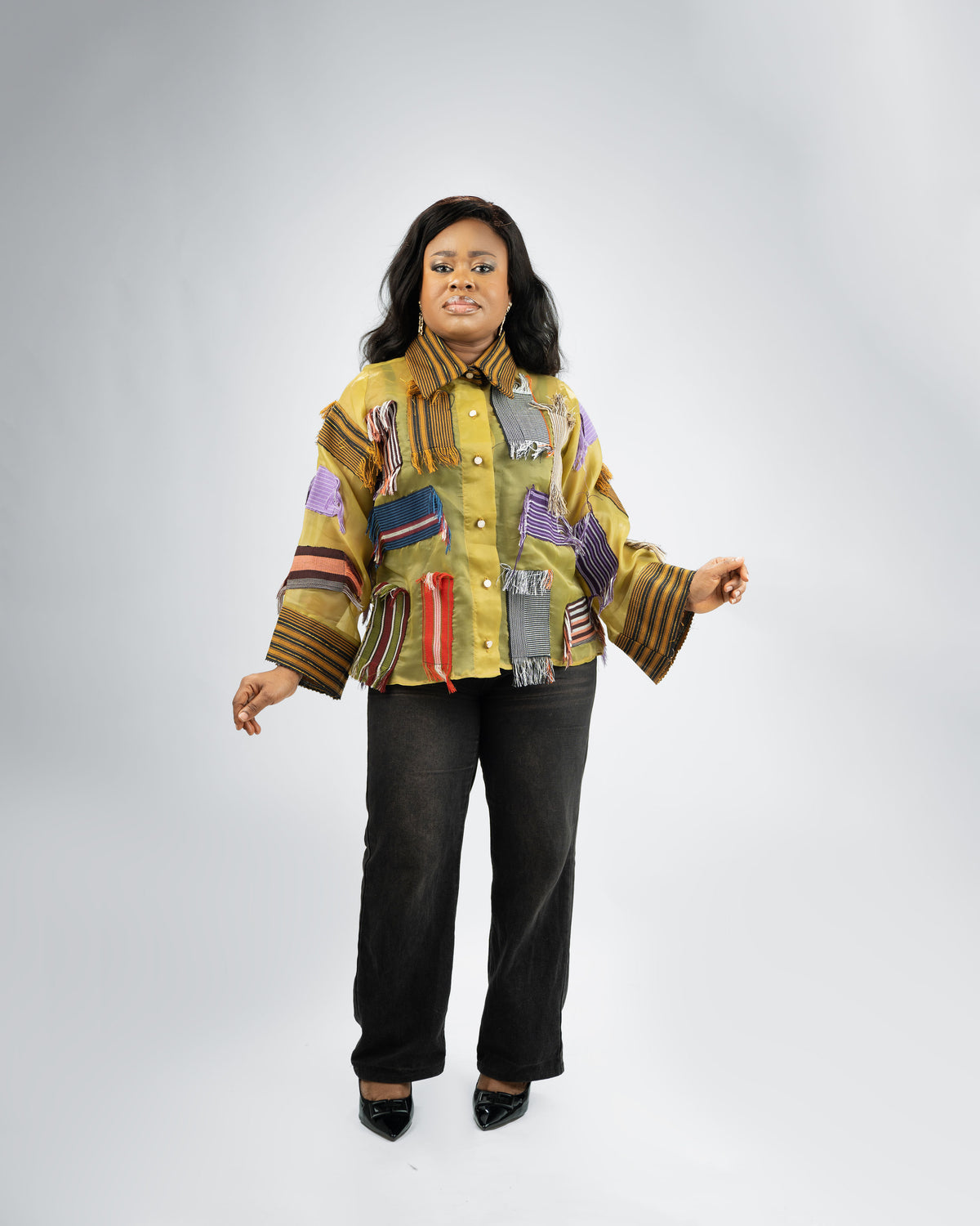 Gallery P7 — Olive fringe shirt (view 5)